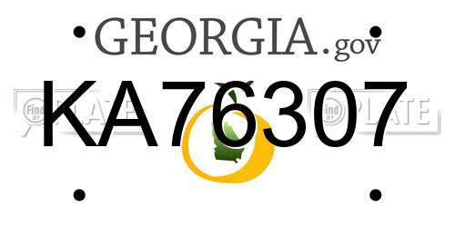 KA76307 Georgia License Plate