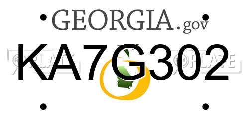 KA7G302 Georgia License Plate