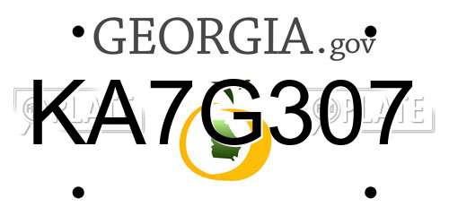 KA7G307 Georgia License Plate