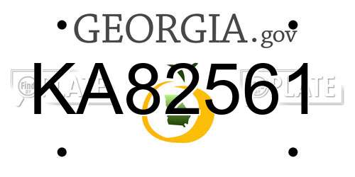 KA82561 Georgia License Plate