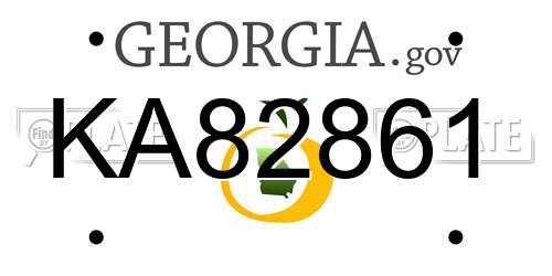 KA82861 Georgia License Plate
