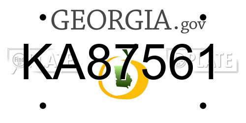 KA87561 Georgia License Plate