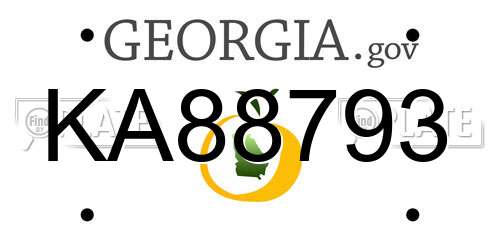 KA88793 Georgia License Plate