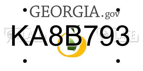 KA8B793 Georgia License Plate