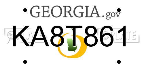 KA8T861 Georgia License Plate