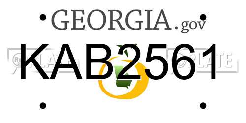 KAB2561 Georgia License Plate
