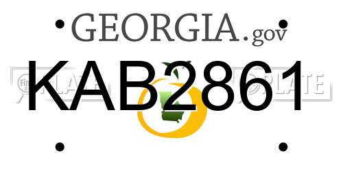 KAB2861 Georgia License Plate