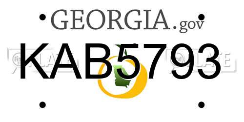 KAB5793 Georgia License Plate