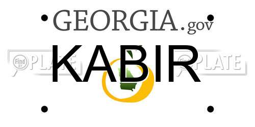 KABIR Georgia License Plate