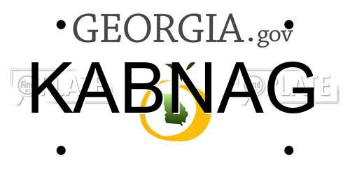 KABNAG Georgia License Plate
