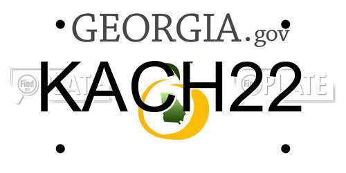 KACH22 Georgia License Plate