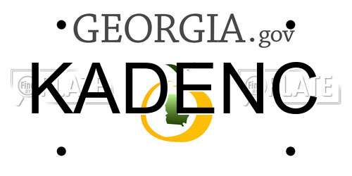 KADENC Georgia License Plate