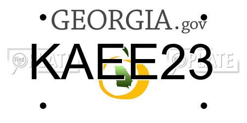 KAEE23 Georgia License Plate