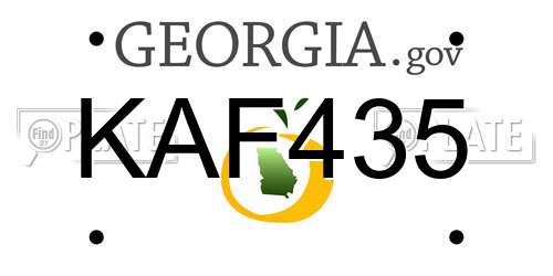 KAF435 Georgia License Plate