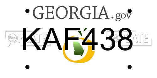 KAF438 Georgia License Plate