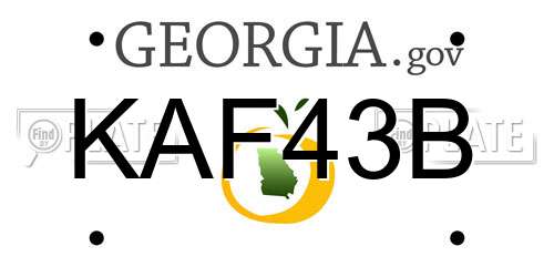 KAF43B Georgia License Plate