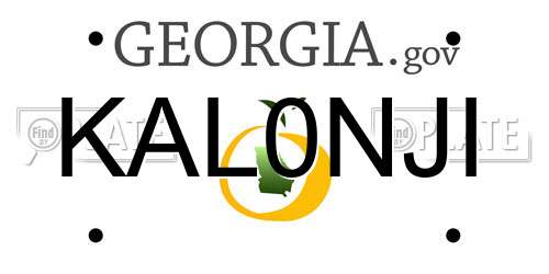 KAL0NJI Georgia License Plate