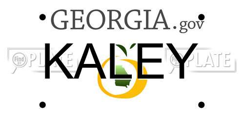 KALEY Georgia License Plate