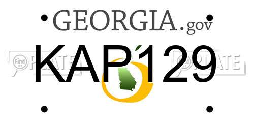 KAP129 Georgia License Plate