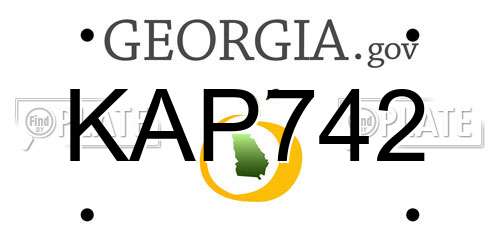 KAP742 Georgia License Plate