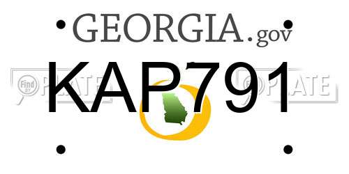 KAP791 Georgia License Plate