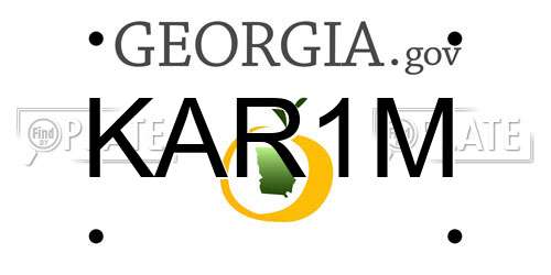 KAR1M Georgia License Plate