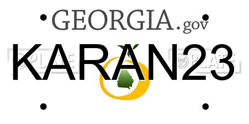 KARAN23 Georgia License Plate