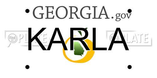 KARLA Georgia License Plate