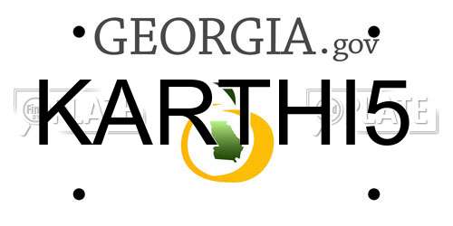 KARTHI5 Georgia License Plate