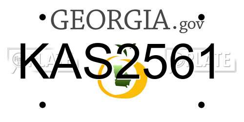 KAS2561 Georgia License Plate