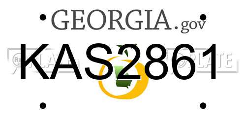 KAS2861 Georgia License Plate