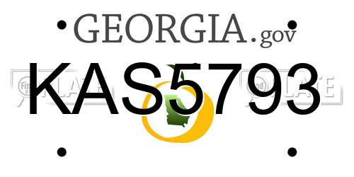 KAS5793 Georgia License Plate