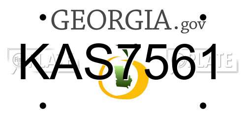 KAS7561 Georgia License Plate