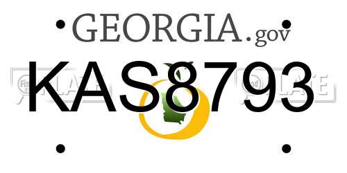 KAS8793 Georgia License Plate