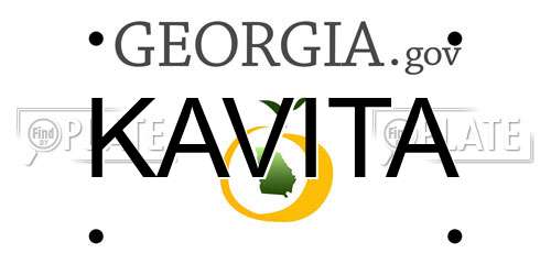 KAVITA Georgia License Plate