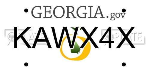 KAWX4X Georgia License Plate