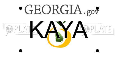 KAYA Georgia License Plate