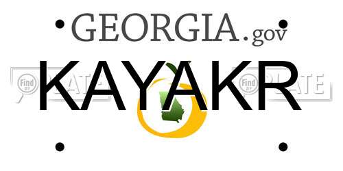 KAYAKR Georgia License Plate