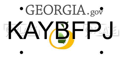 KAYBFPJ Georgia License Plate