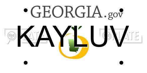 KAYLUV Georgia License Plate