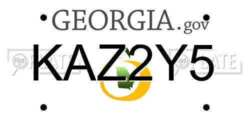 KAZ2Y5 Georgia License Plate