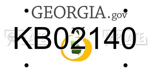 KB02140 Georgia License Plate