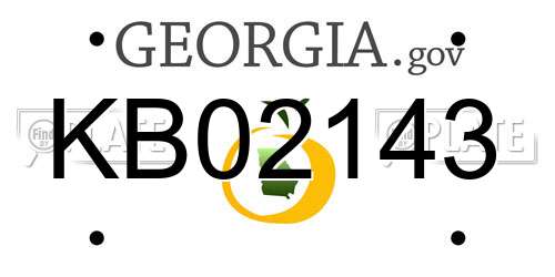 KB02143 Georgia License Plate