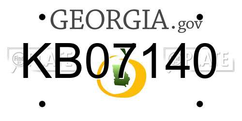 KB07140 Georgia License Plate