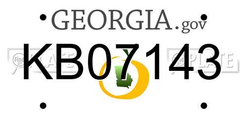 KB07143 Georgia License Plate