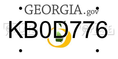KB0D776 Georgia License Plate