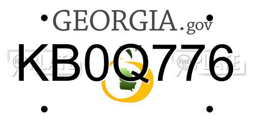 KB0Q776 Georgia License Plate