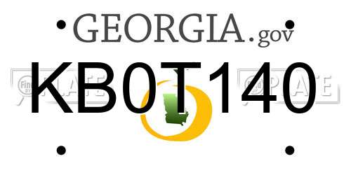 KB0T140 Georgia License Plate