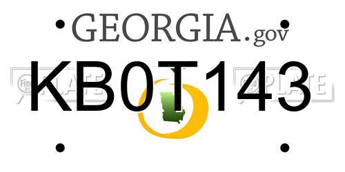KB0T143 Georgia License Plate