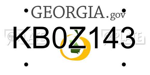 KB0Z143 Georgia License Plate